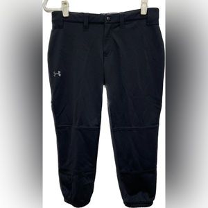 UNDER ARMOUR BLACK MENS UNISEX BASEBALL ATHLETIC FITTED KNICKER PANTS